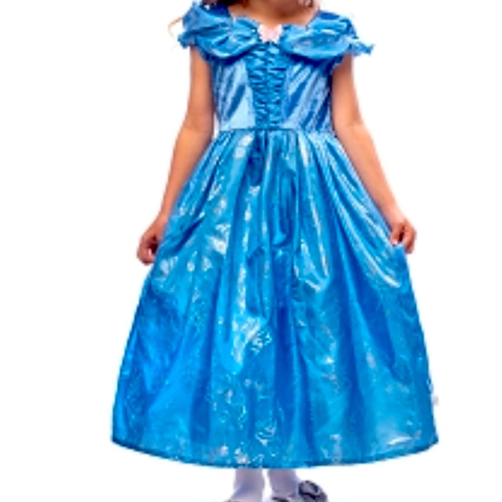 Size 5-7 Girls Cinderella Costume with Headband